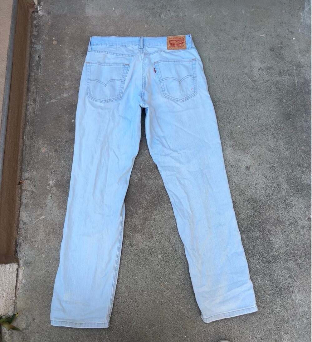 Levi's 501 Vintage Light Wash Distressed Straight Leg Denim Jeans Size 31x32
